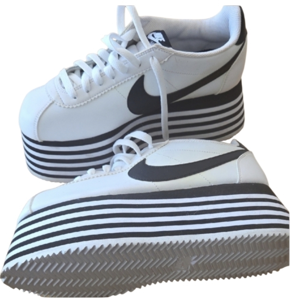 Comme des Garcons Women's Platform Sneakers - White and Black - Picture 2 of 10